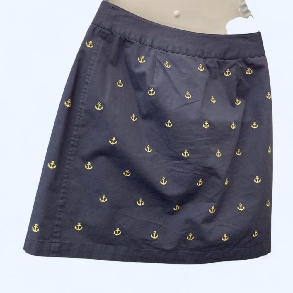 Bluegrey and gold anchor print mini skort #miniskirt 2 Kate Hill - Picture 2 of 4